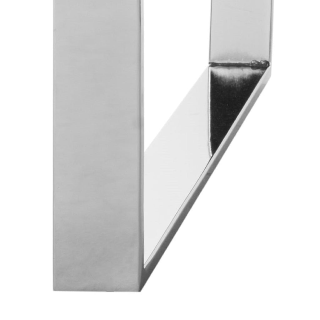 Velmora™ Carmen Modern Glam Square Coffee Table, Black Marble/Chrome
