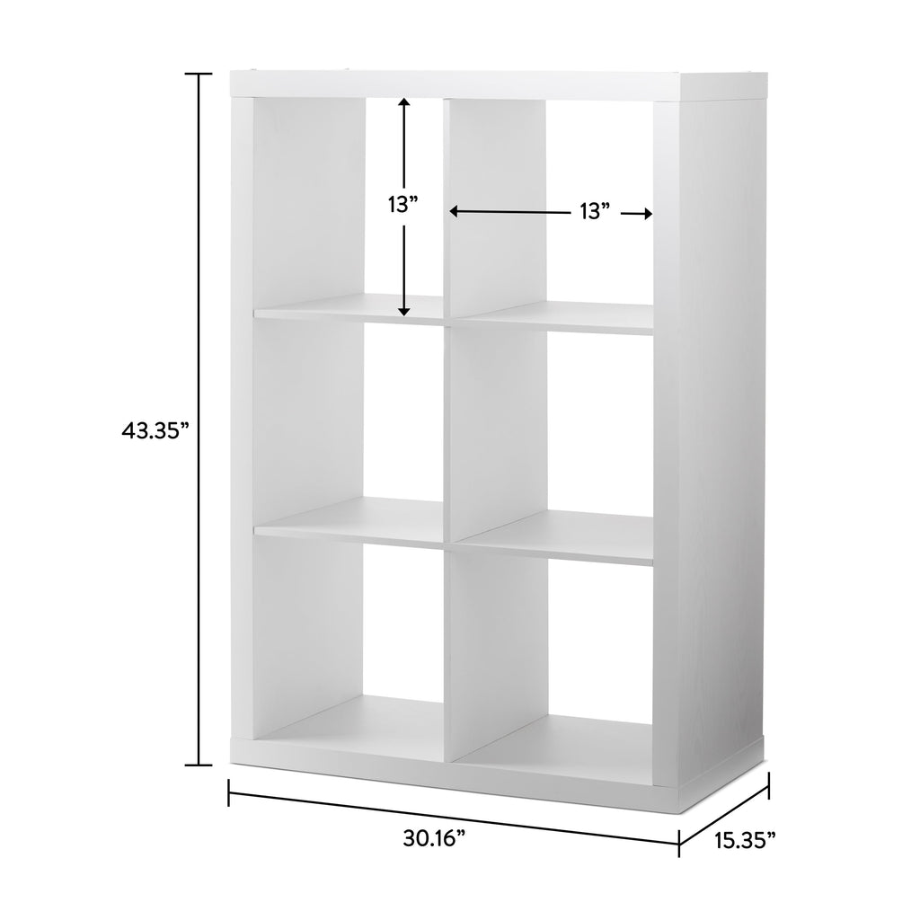 Velmora™ 6 Cube Storage Organizer, White Texture