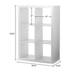 Velmora™ 6 Cube Storage Organizer, White Texture