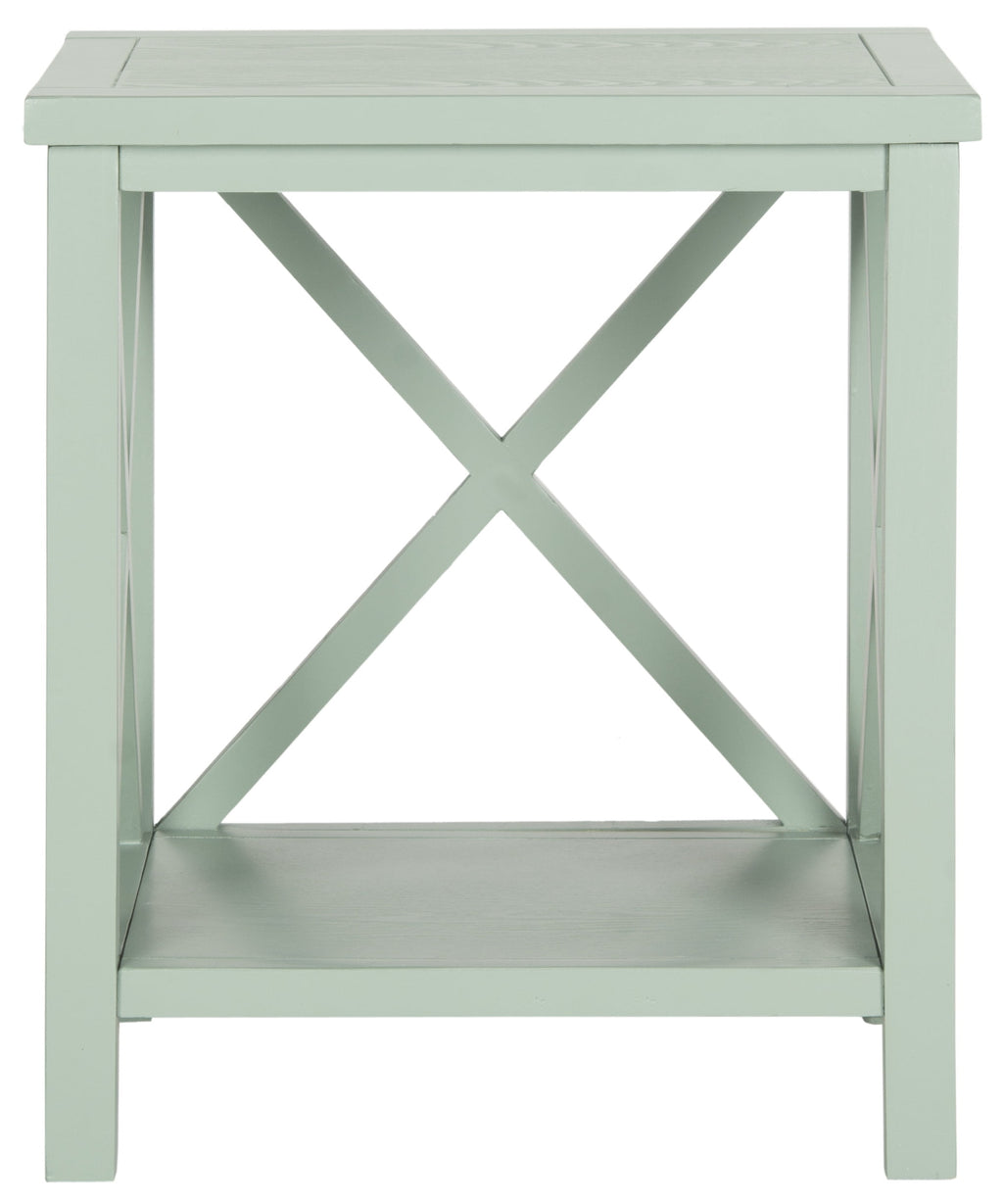 Velmora™ Candence Nautical Cross Back End Table, Dusty Green