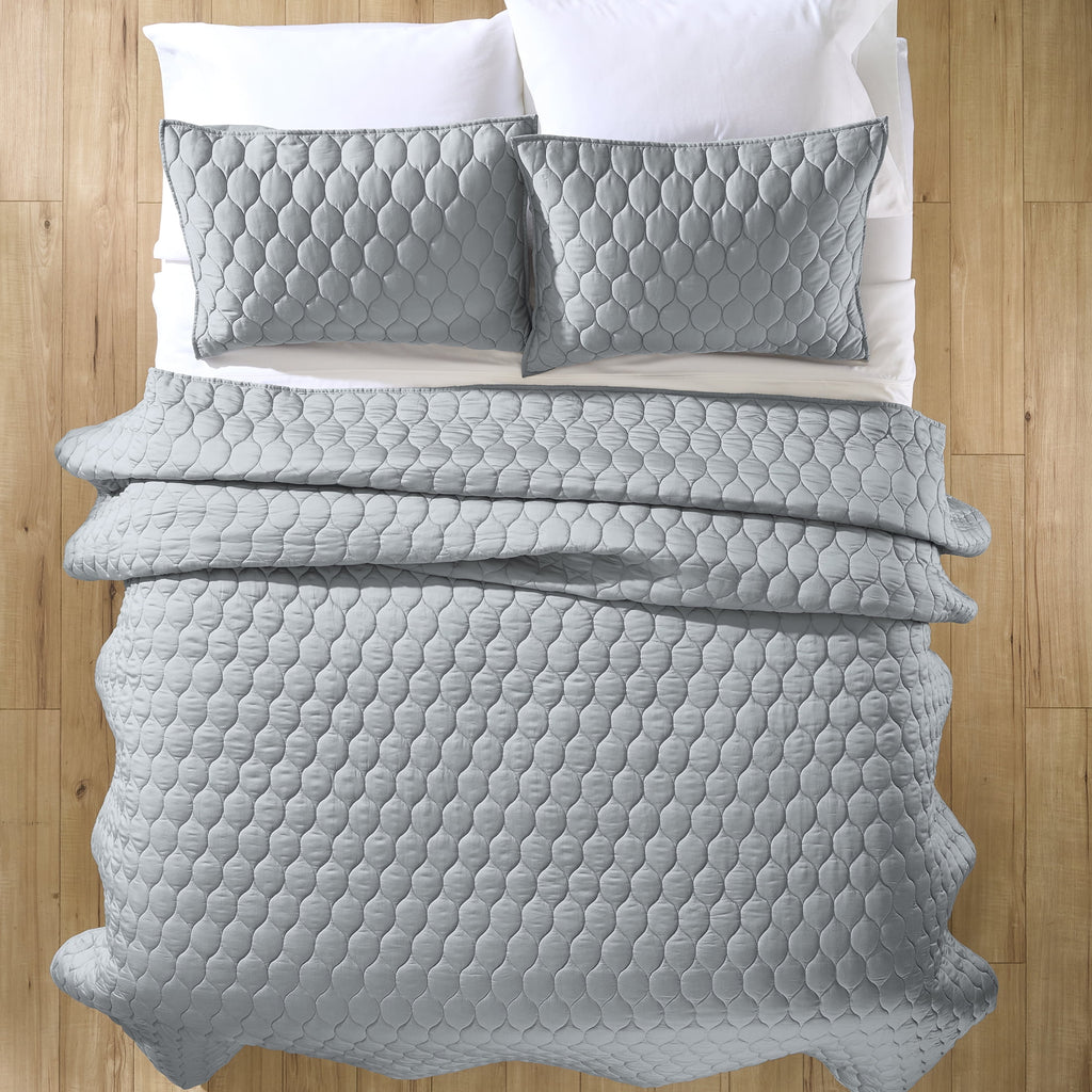 Velmora™ Tencel Quilt, King, Silver Grey, Soft Touch Bedding
