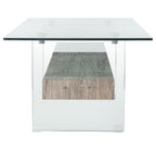 Velmora™ Kayley Retro 2 Tier Glass Coffee Table, Grey Oak
