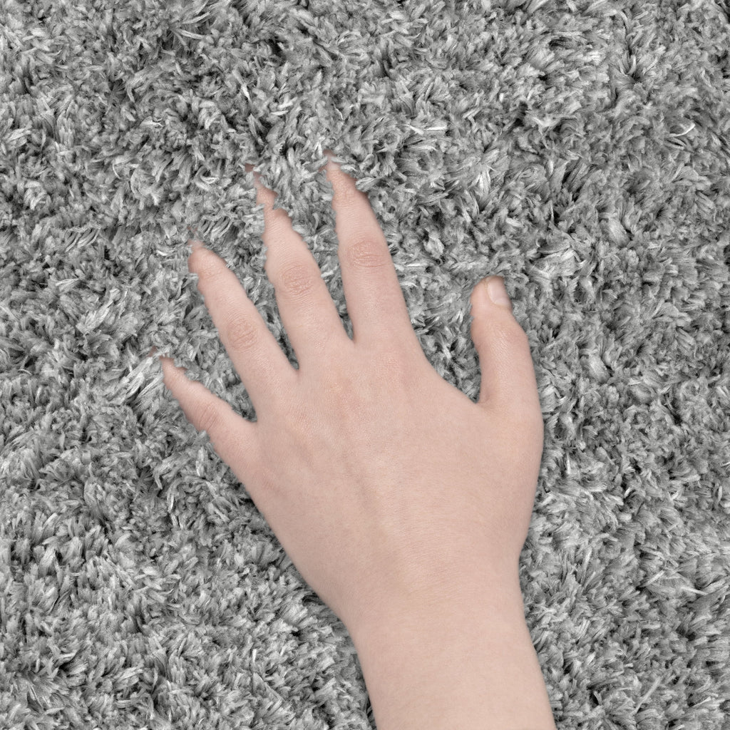 Velmora™ 5 ft x 7 ft Gray Microfiber Plush Shag Area Rug