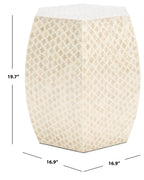 Velmora™ Rylie Abstract Hexagon Accent Table, White