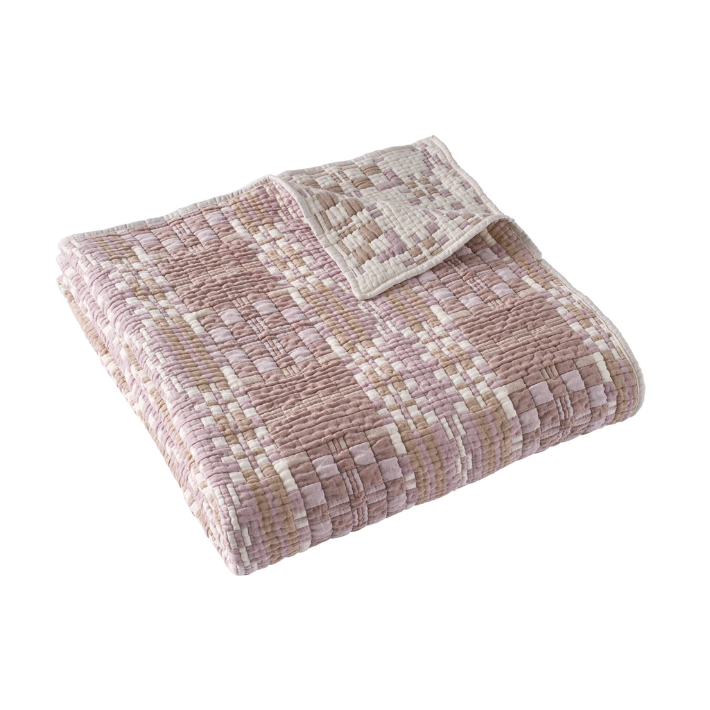 Velmora™ Ivory Modern Mosaic Cotton Matelasse Reversible Quilt, King