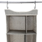 Velmora™ (2 pack) 5-Tier Hanging Closet Storage Organizer Dividers for Shoes and Clothes, 10-Compartments, Polyester & Cotton