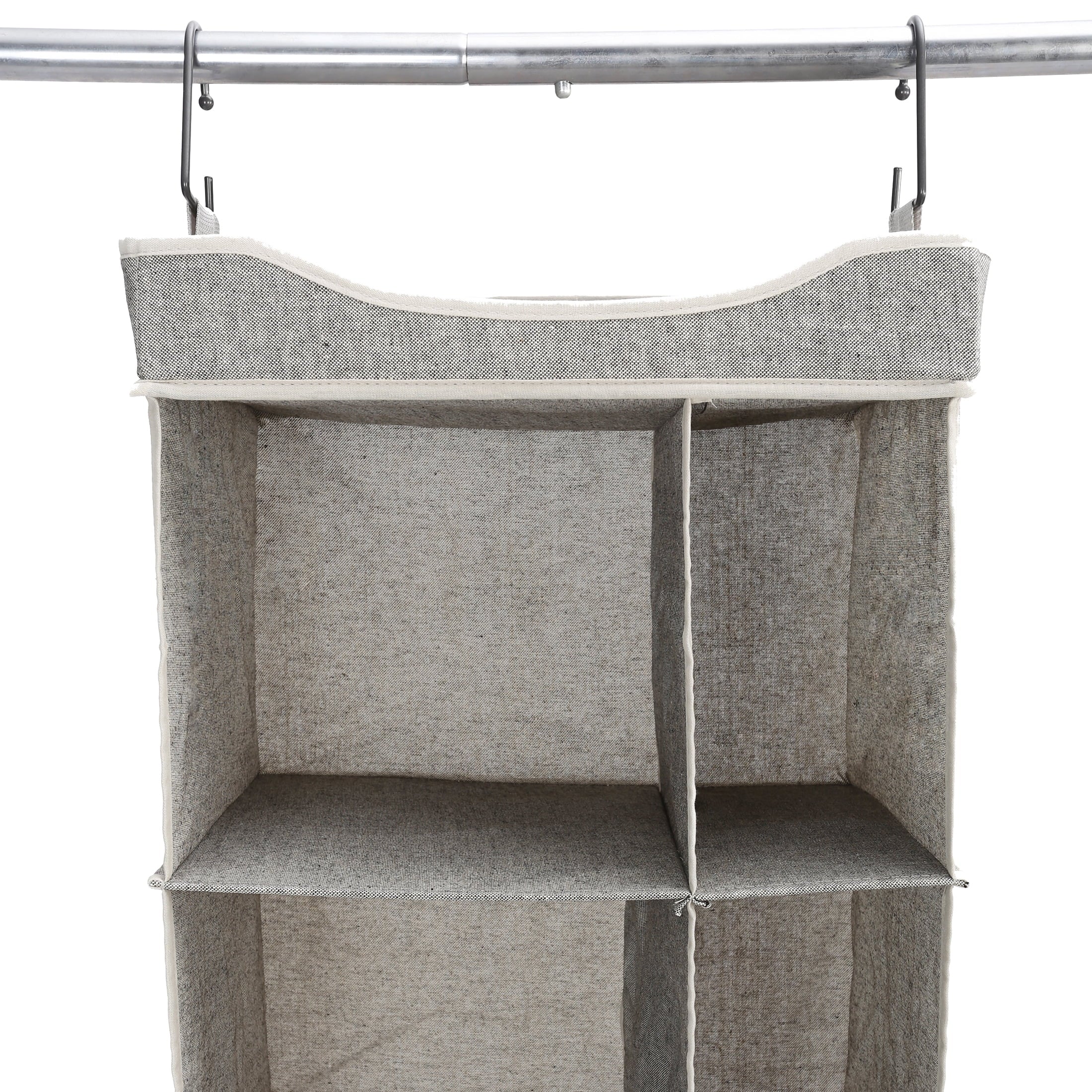 Velmora™ (2 pack) 5-Tier Hanging Closet Storage Organizer Dividers for Shoes and Clothes, 10-Compartments, Polyester & Cotton