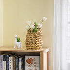 Velmora™ (2 pack) Water Hyacinth Hanging Basket with Faux Leather Strap