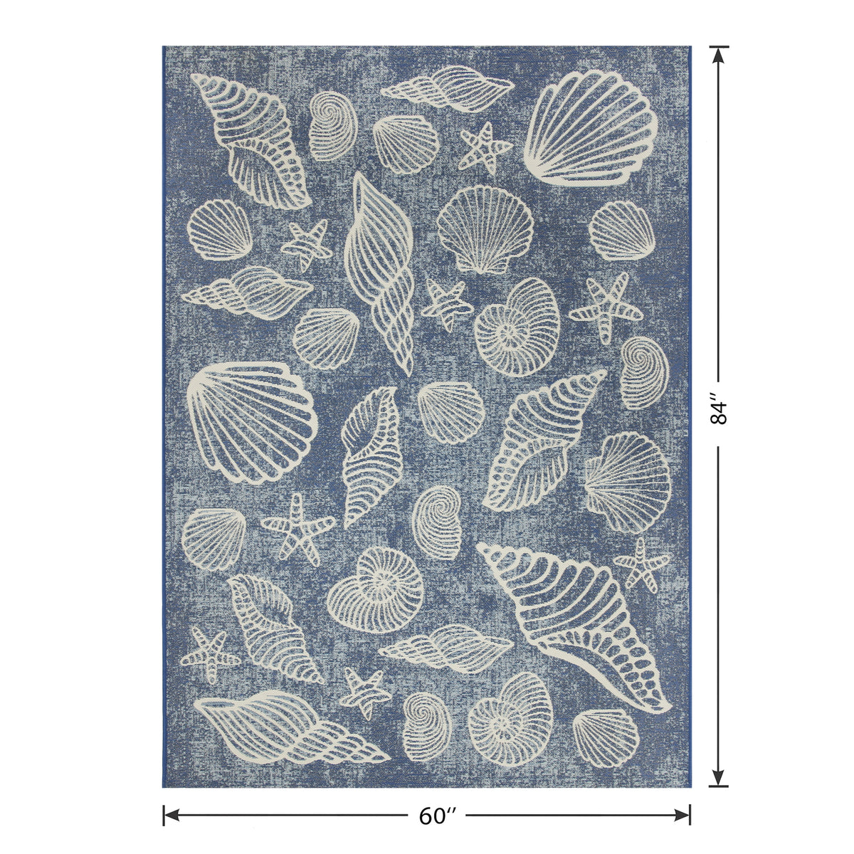 Velmora™ 5' x 7' Blue Seashell Outdoor Rug