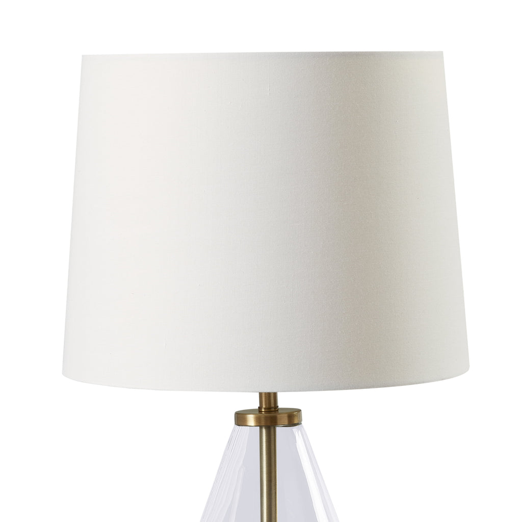 Velmora™ Glass with Brass Base Table Lamp, 18" H