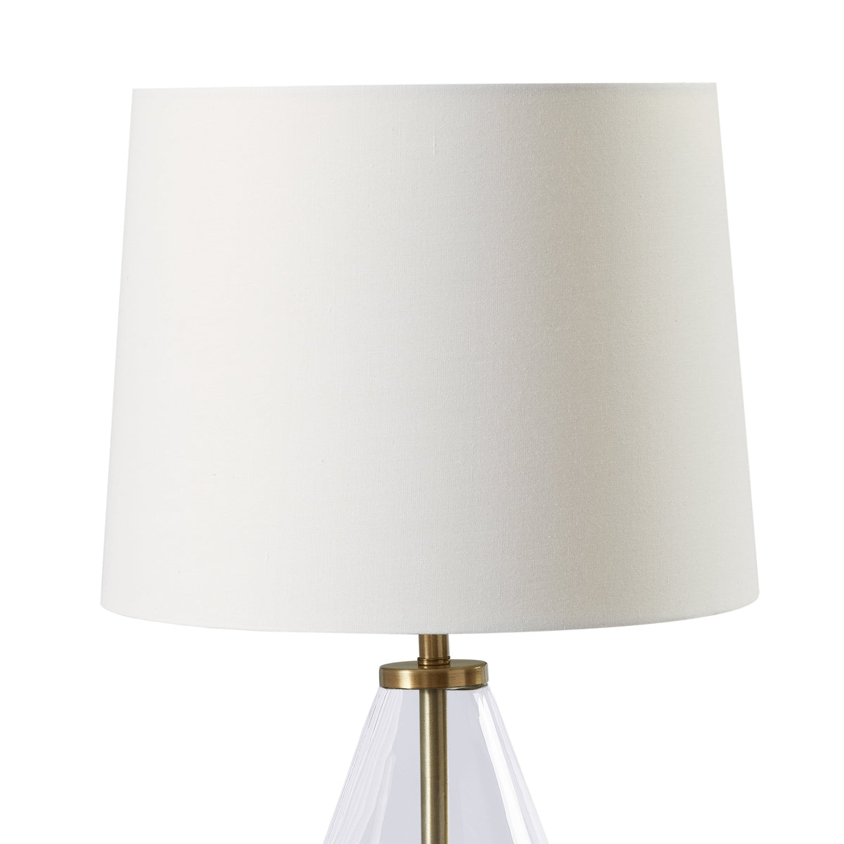Velmora™ Glass with Brass Base Table Lamp, 18" H