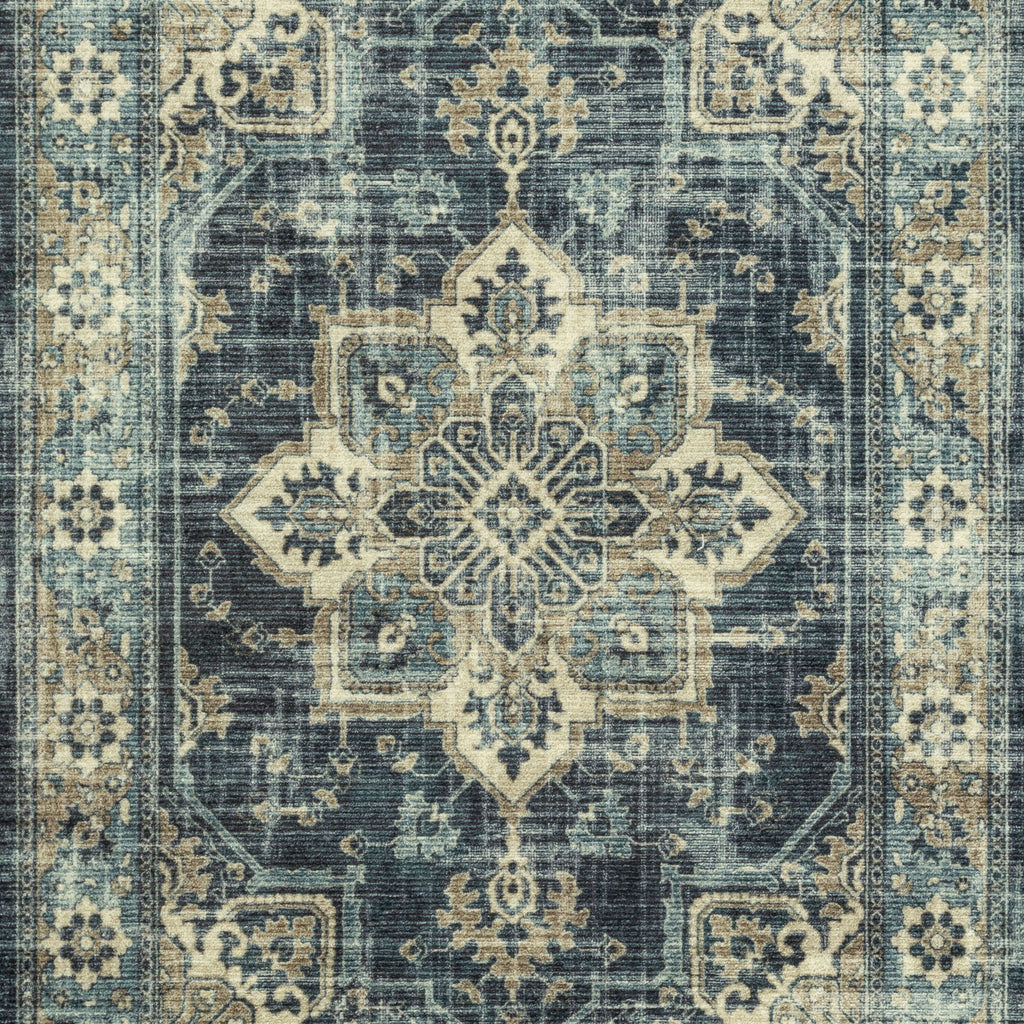Velmora™ Distressed Vintage Persian Indoor Area Rug, Blue, 5 ft x 7 ft
