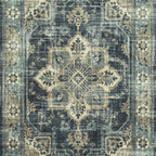 Velmora™ Distressed Vintage Persian Indoor Area Rug, Blue, 5 ft x 7 ft