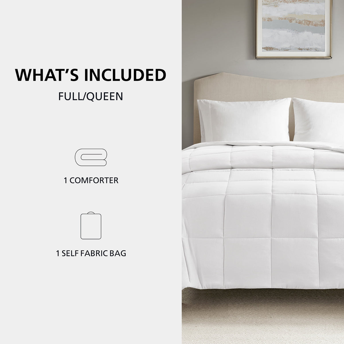 Velmora™ Full/Queen Comforter, Down Alternative, All-Season, White