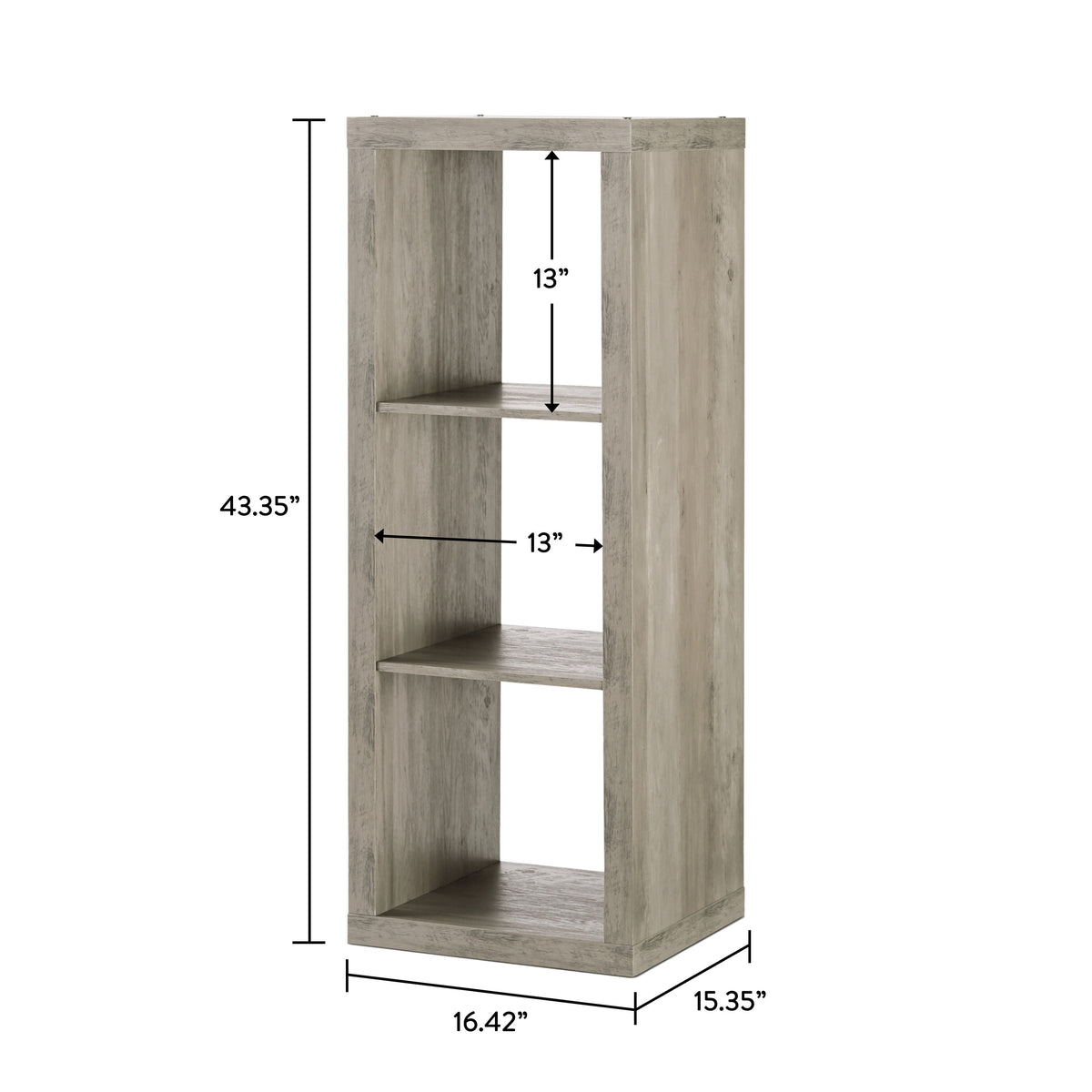 Velmora™ 3 Cube Storage Organizer, Rustic Gray