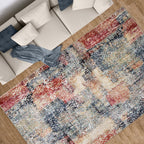 Velmora™ Modern Morgana Multi-Color 5 ft x 7 ft Olefin Area Rug with Frieze Accents