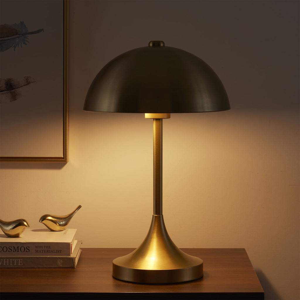 Velmora™ Modern Dome 18 in Touch On/Off Table Lamp, Brass
