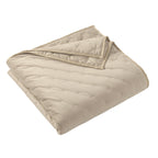Velmora™ Tan Soft Velvet Embroidered Quilt, Full/Queen