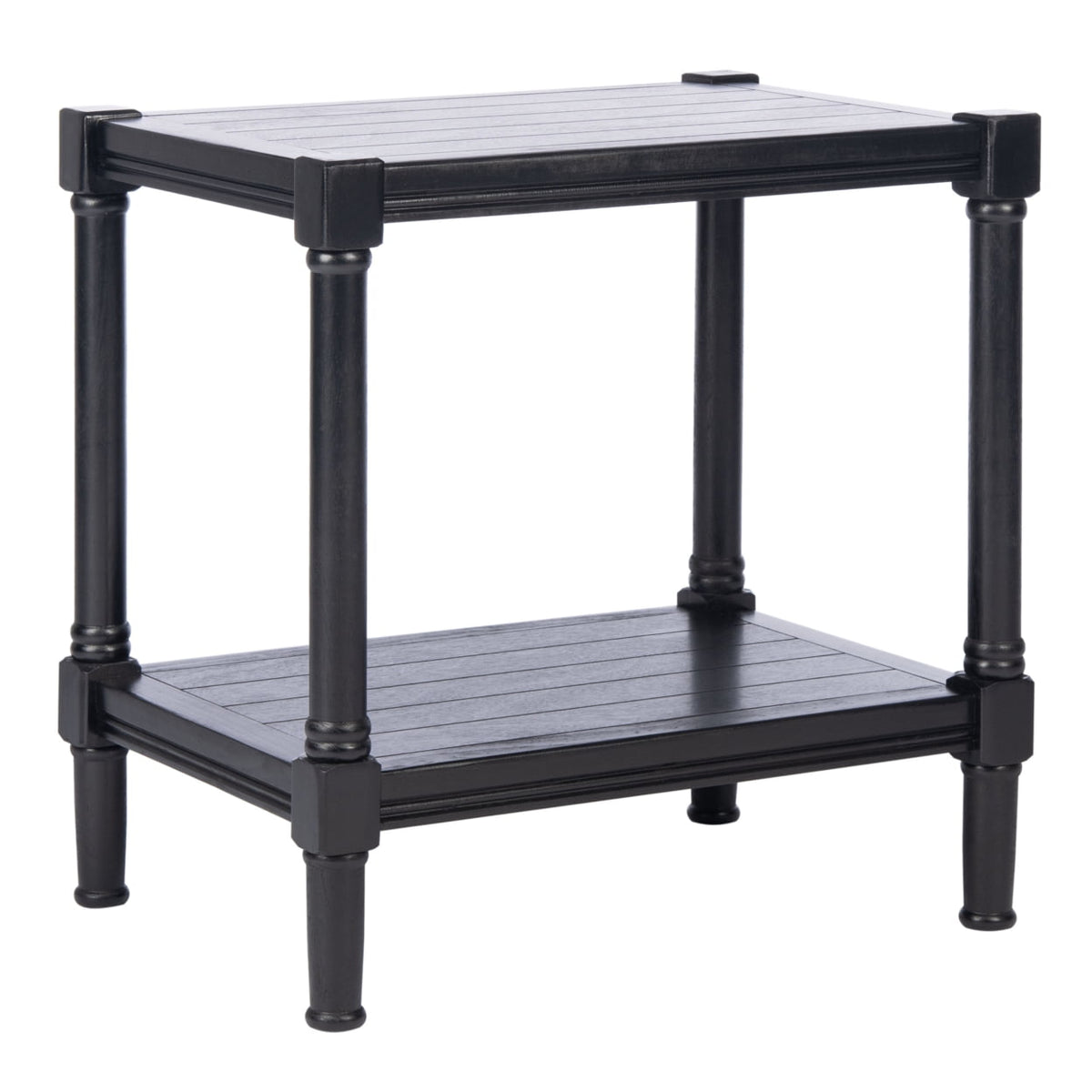 Velmora™ Rafiki Solid Rustic Rectangle Accent Table, Black
