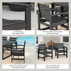 Velmora™ Ezra Outdoor HDPE Dining Chair Set, 2-Pack, Black