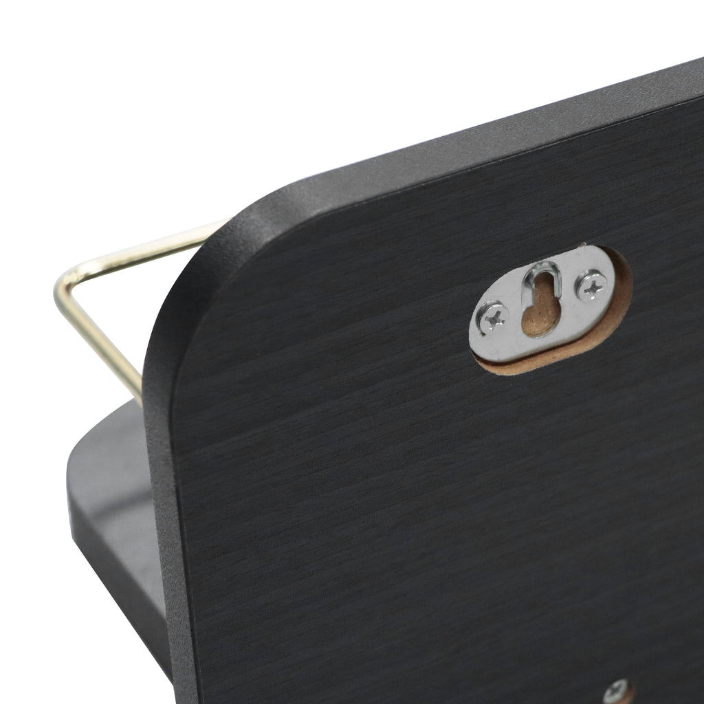 Velmora™ 23 inch Black Shelf with Gold Metal Rail