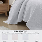 Velmora™ Stitched Corded Quilt, White, Full/Queen Bedding