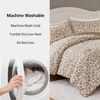 Velmora™ Leopard Print 3-Piece Neutral Comforter Set, Full/Queen