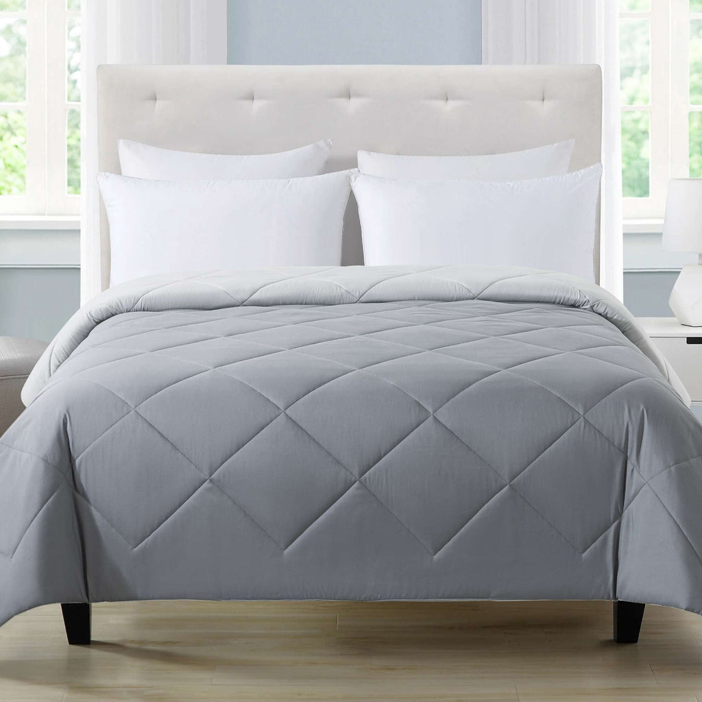 Velmora™ Reversible Microfiber Comforter, Grey, Full/Queen
