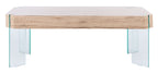 Velmora™ Katelyn Rect. Contemporary Glass Leg Coffee Table, Natural