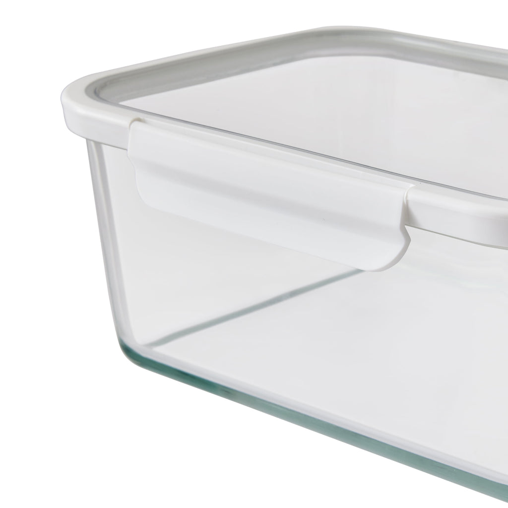 Velmora™ (2 pack) 14Cup Rectangle Glass Food Storage Container with Tritan Lid. Set of 1, 2 Pieces, Well Suited to Refrigerator Organization