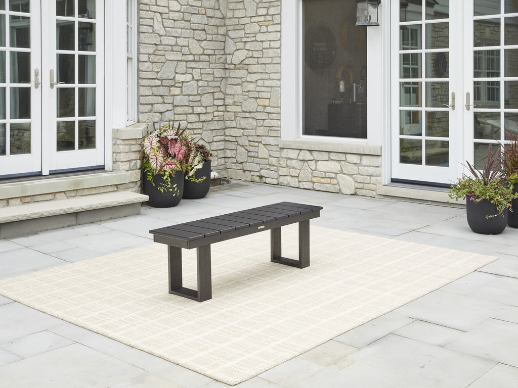 Velmora™ Ezra 6-Piece Outdoor HDPE Dining Set with Bench, Black