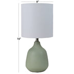 Velmora™ Grab and Go 16 in Sage Ceramic Table Lamp with White Linen Shade