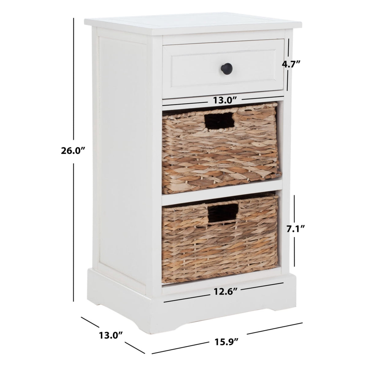 Velmora™ Carrie Side Storage Side Table Distressed Cream