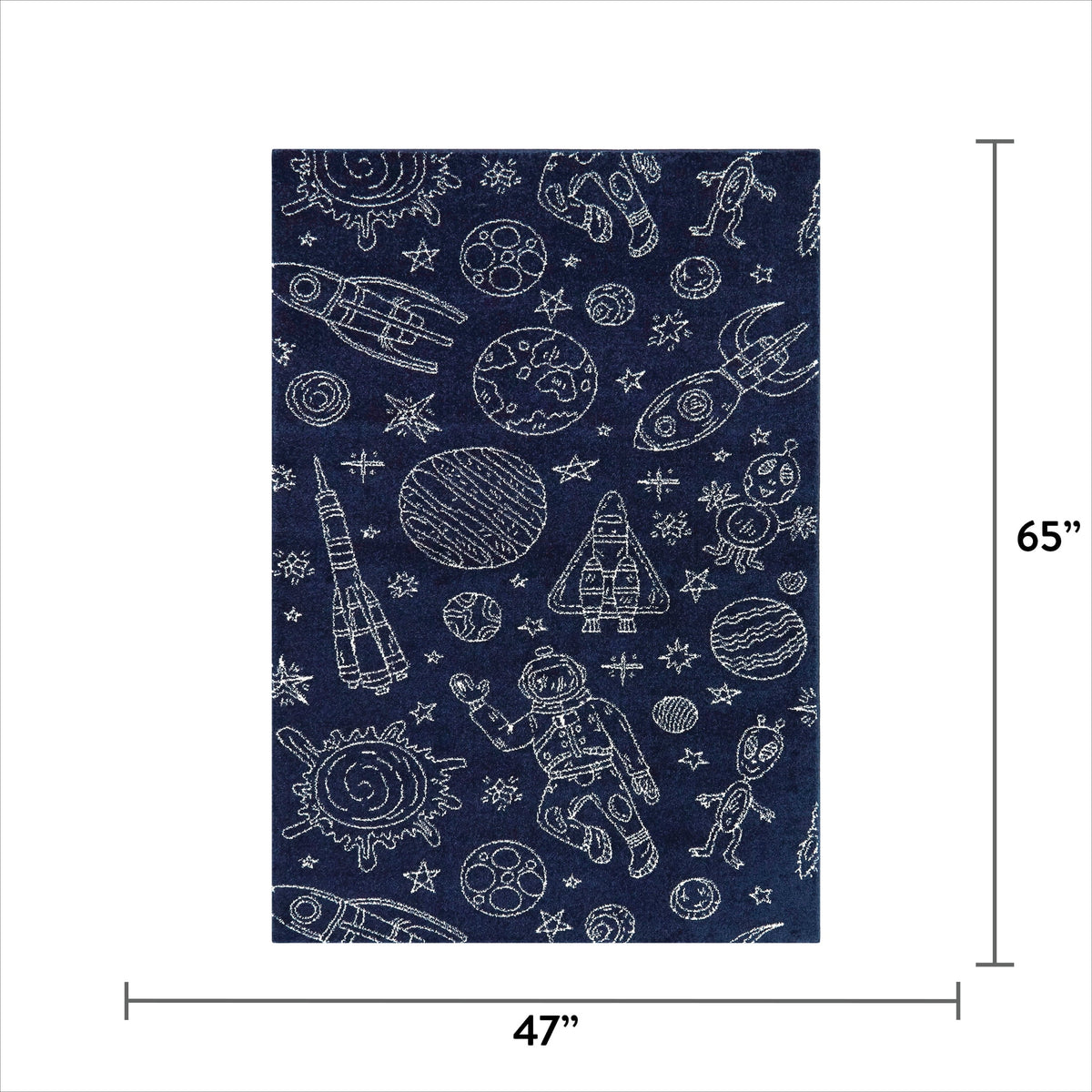 Velmora™ Navy Space Indoor Kids Rug, 4' x 5'5"