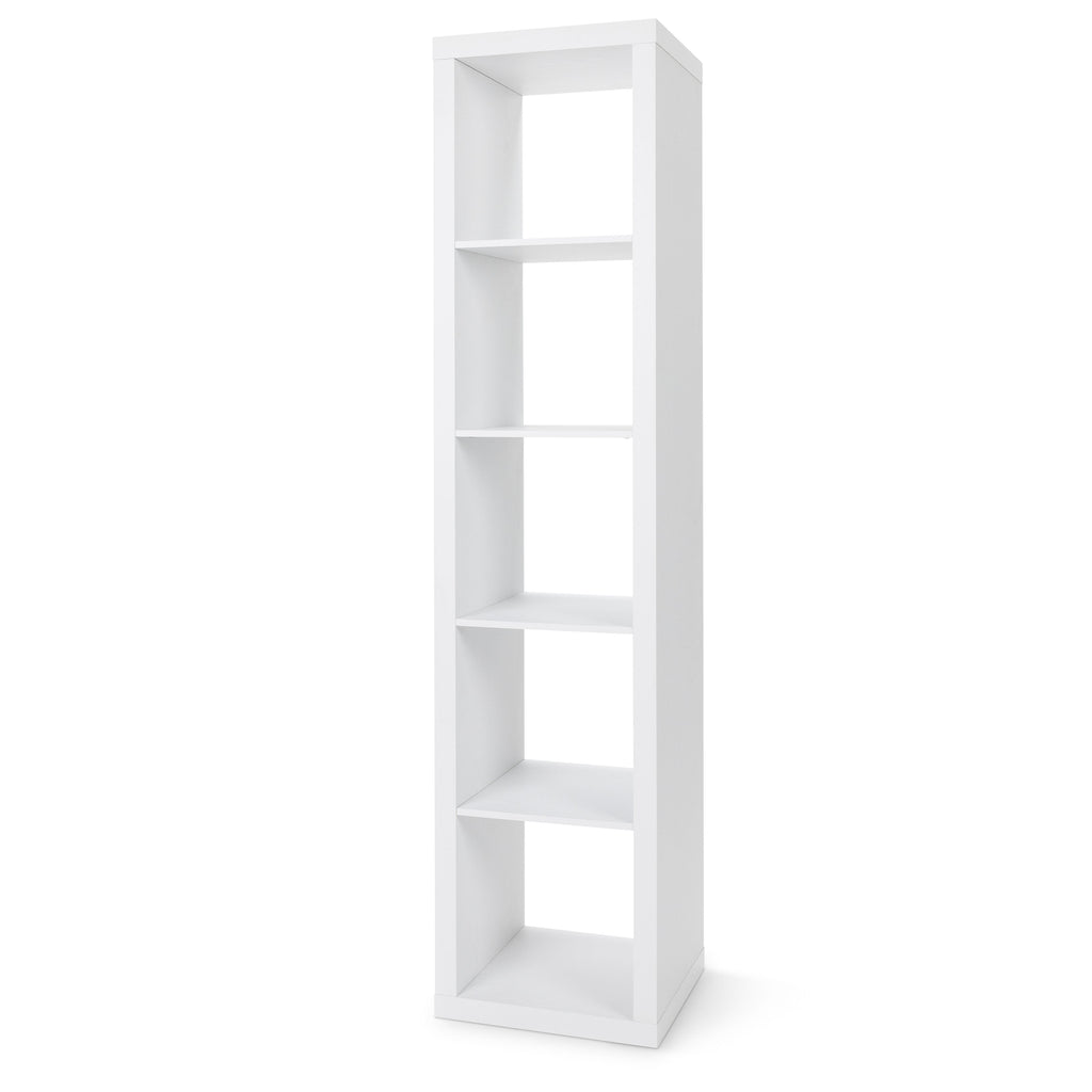 Velmora™ 5 Cube Vertical Storage Organizer, White Texture