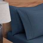 Velmora™ Super Soft Brushed Microfiber Bed Sheet Set, Blue Cove, King, 4 Piece