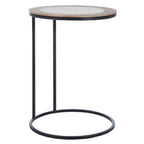 Velmora™ Gemma Modern Abstract Agate Corner Side Table, White Marble