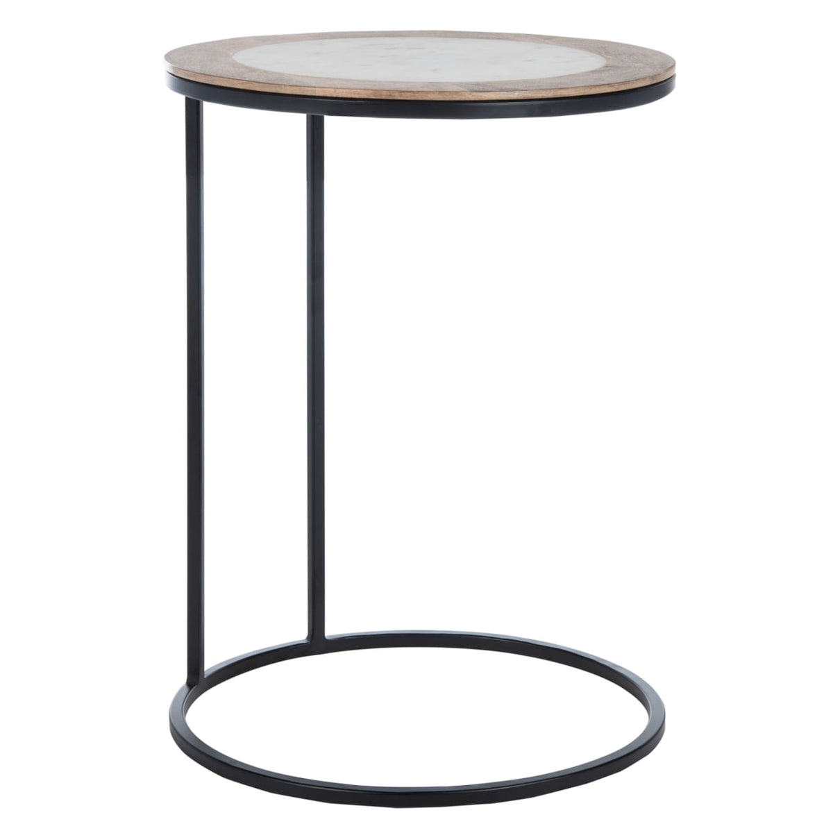 Velmora™ Gemma Modern Abstract Agate Corner Side Table, White Marble