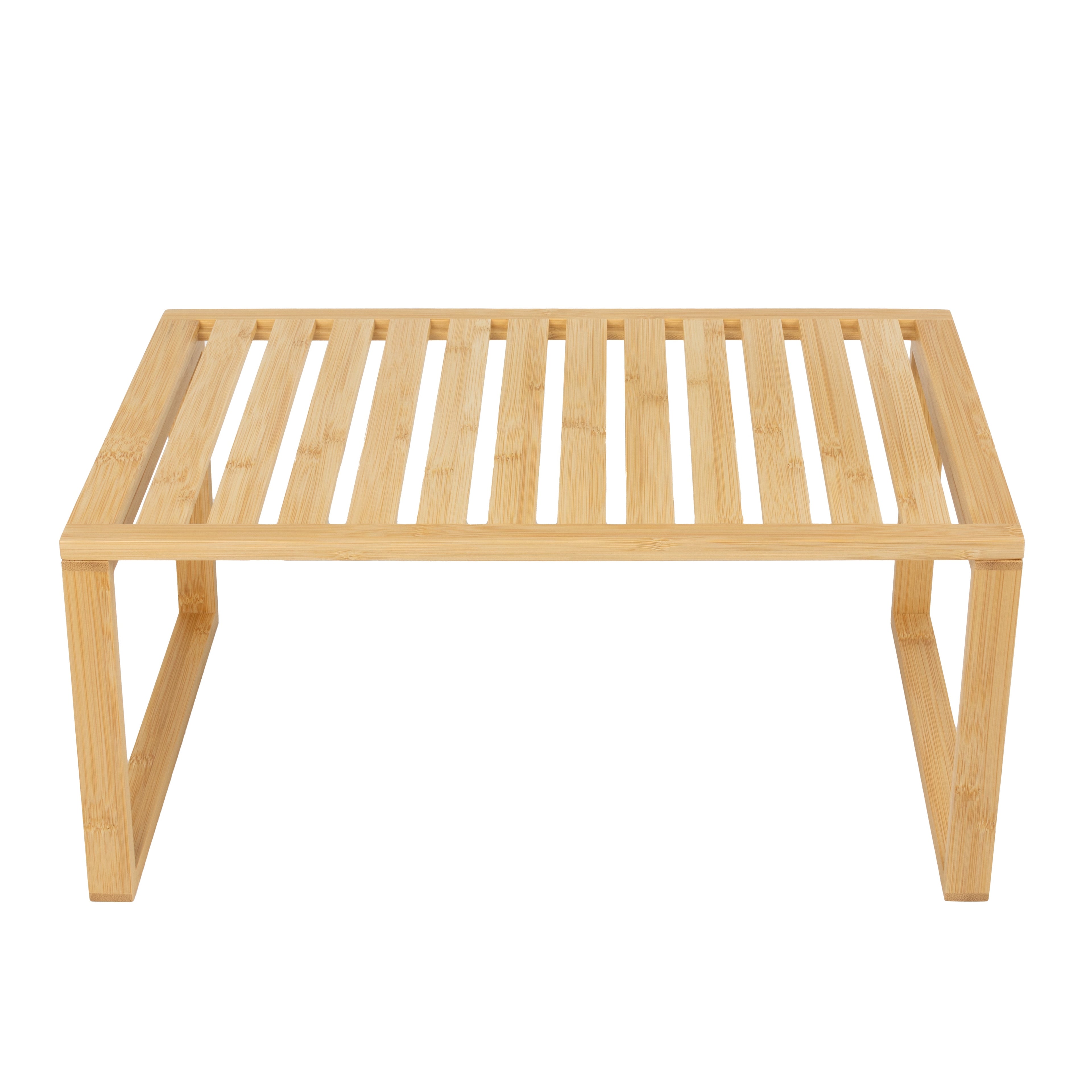 Velmora™ (2 pack) Bamboo Stackable Shelf, Natural Bamboo Color, Easy Assemble, 16 x 10 x 1.18in