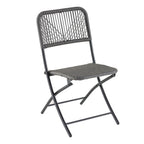 Velmora™ 3-Piece Steel and Wicker Rope Folding Outdoor Patio Bistro Set, Gray/Black