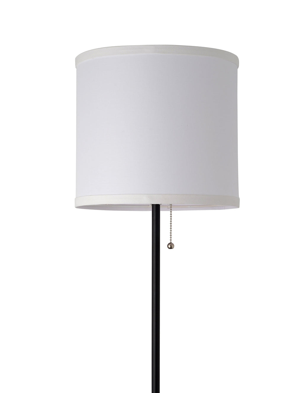 Velmora™ 56.5 in Floor Lamp, Black Finish with White Fabric Shade