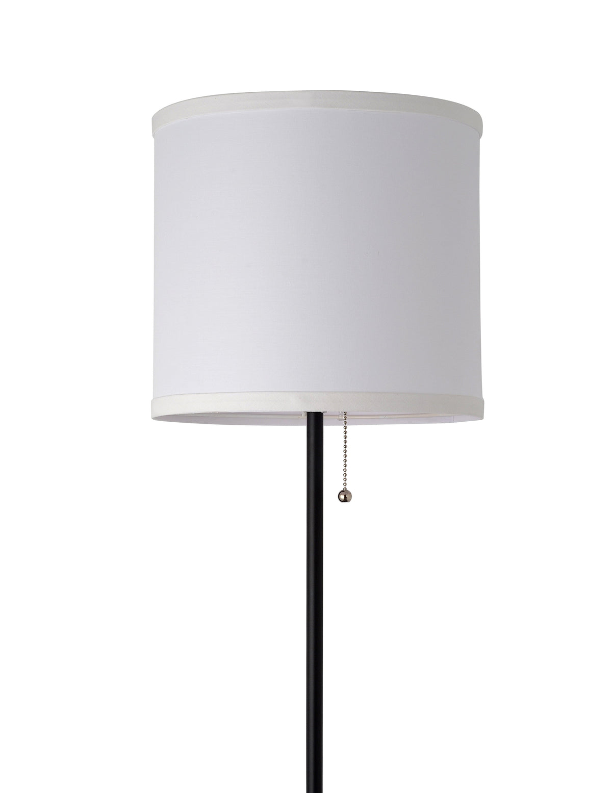 Velmora™ 56.5 in Floor Lamp, Black Finish with White Fabric Shade