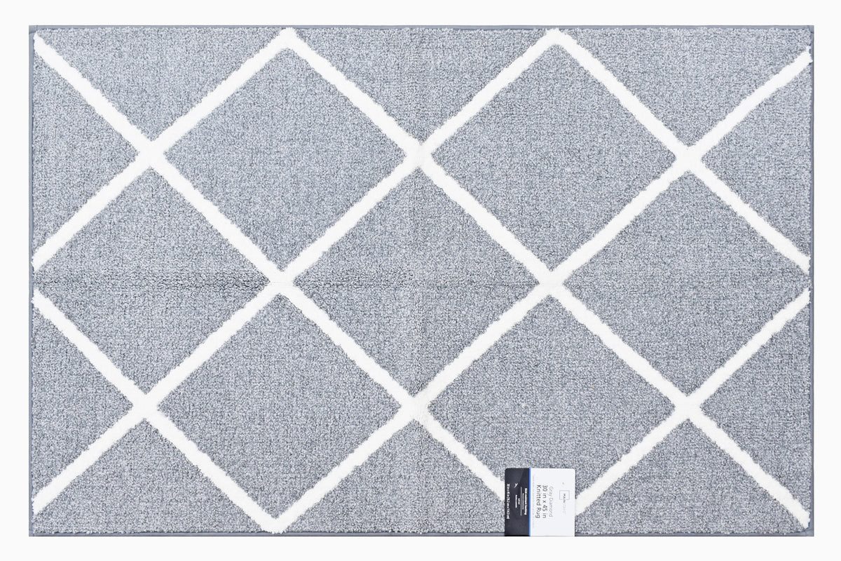 Velmora™ (2 pack) Diamond Plush Gray Indoor 30 in x 45 in Accent Rug