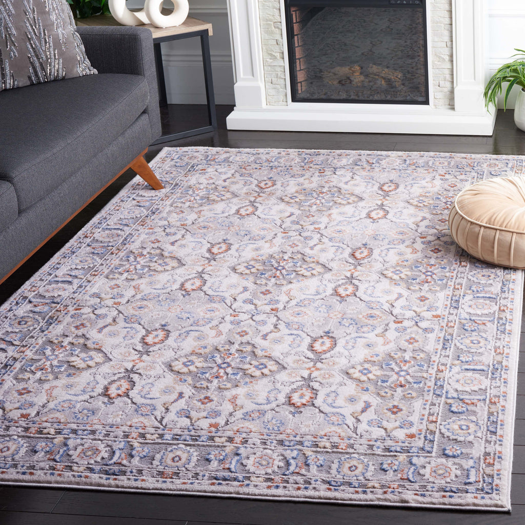 Velmora™ Neutral Multi Area Rug, 5 ft x 7 ft, Grey/Blue Rust