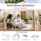 Velmora™ Marlow Outdoor Patio Rocking Chairs, 2-Pack, White Frame with Cream Cushions