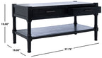 Velmora™ Filbert Solid 2 Drawer Coffee Table, Black