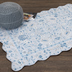 Velmora™ Blue Persian Faux Fur Scalloped Indoor Area Rug, 4 ft x 5 ft 6 in