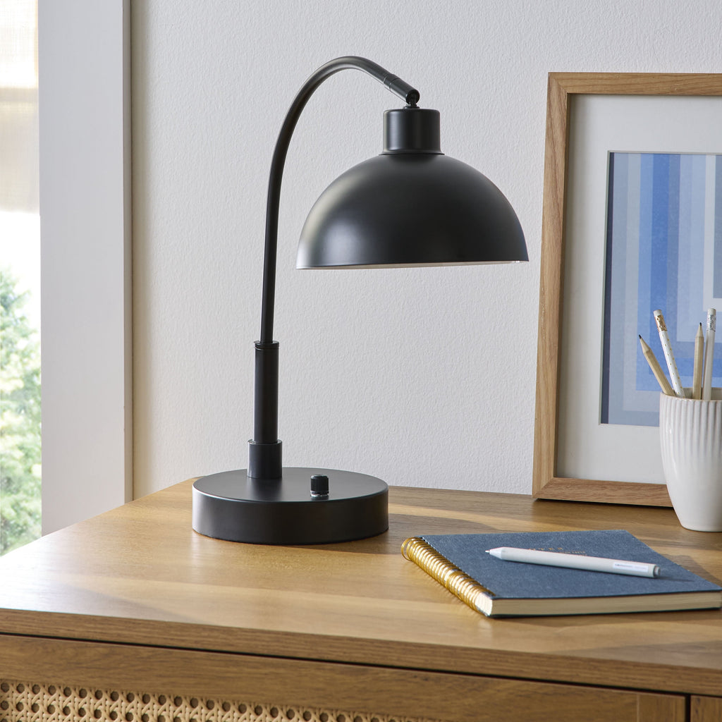 Velmora™ Black Finish Arch Dome Table Lamp
