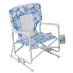 Velmora™ Low Sitting Beach Rocking Chair, Palm Print, Blue