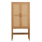 Velmora™ Springwood Caning Storage Accent Cabinet, Light Honey Finish